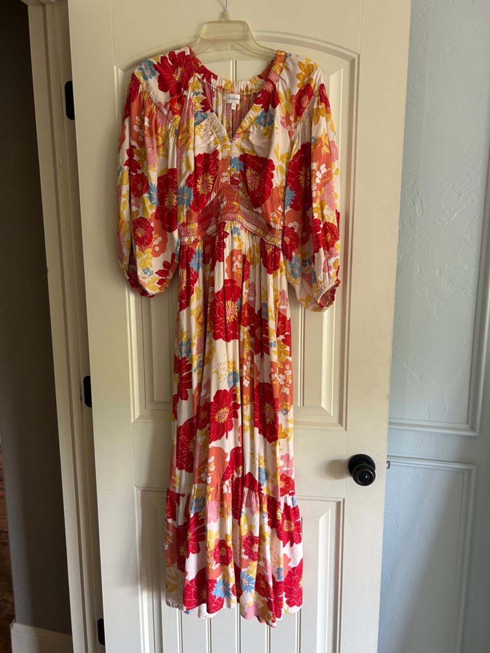 Bohme Floral Maxi Dress in Red & Pink - Picture 6 of 7